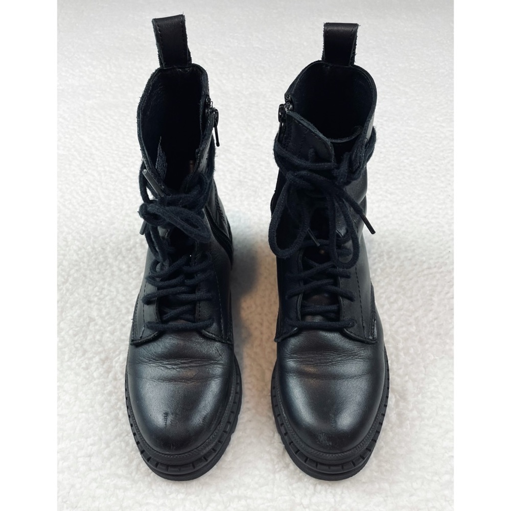STEVE MADDEN • Black Jamisyn Leather Combat Boots, 6 - Picture 7 of 16